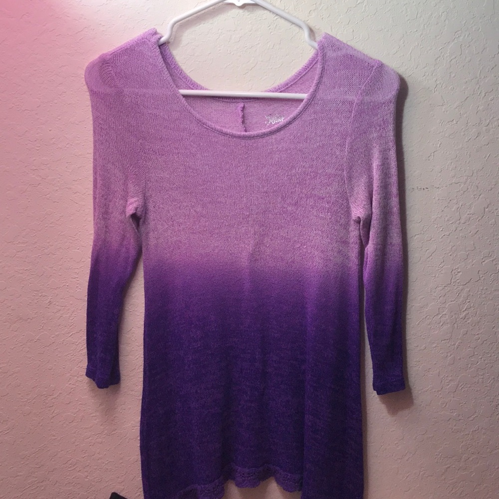 Purple ombré long sleeve tee shirt.